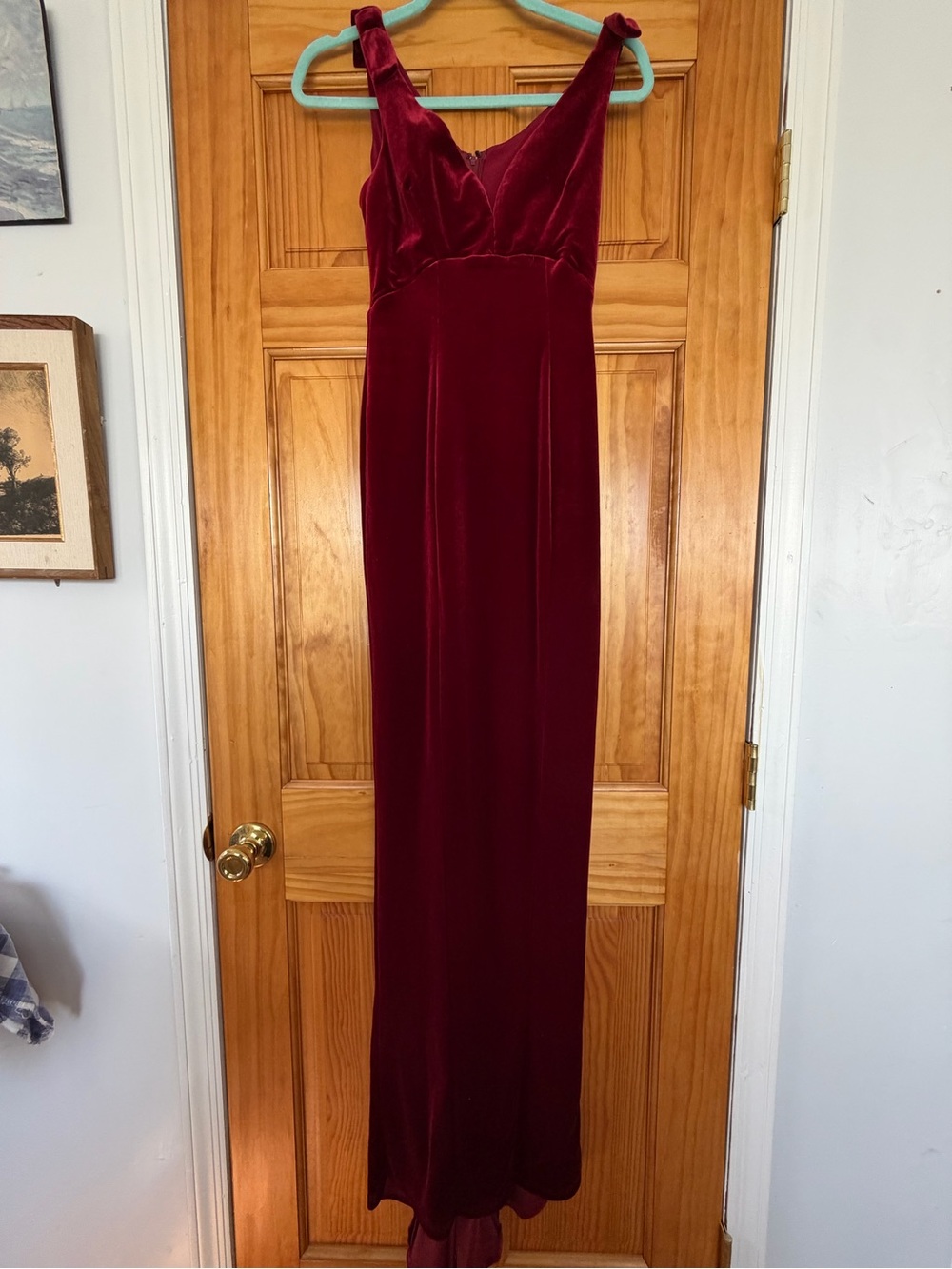 Velvet Burgundy Gown sweetheart Neck Maxi Dress with train pin up girl clothing